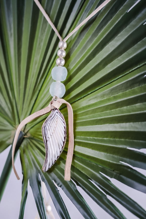 Angel Wing Neckless - Whiskey Skies - LESLIE CURTIS JEWLERY DESIGNS