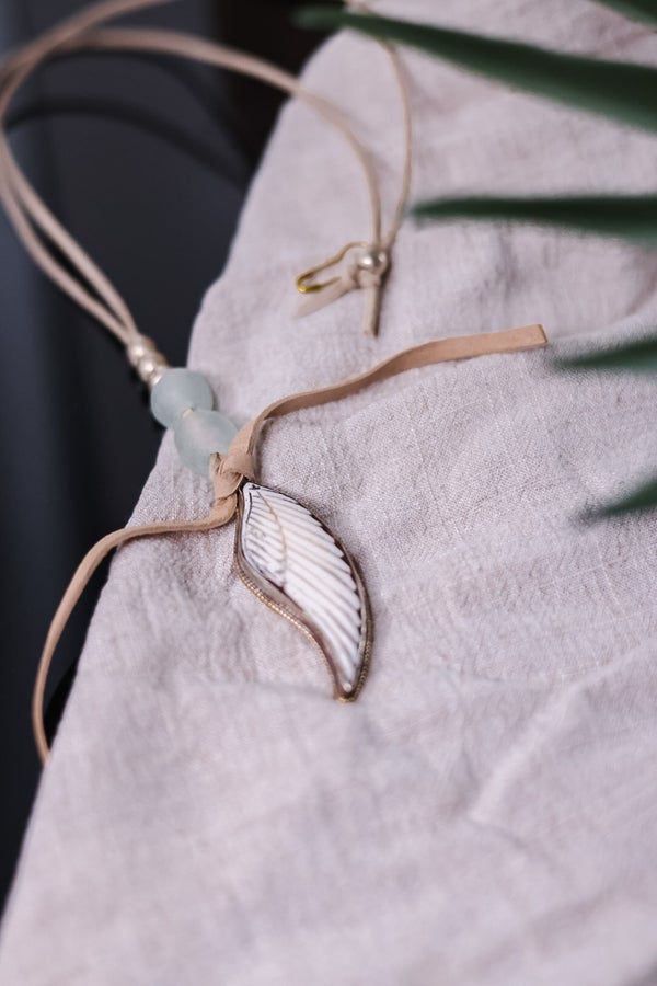 Angel Wing Neckless - Whiskey Skies - LESLIE CURTIS JEWLERY DESIGNS