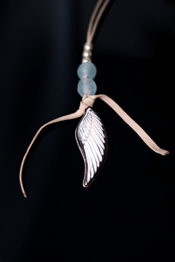 Angel Wing Neckless - Whiskey Skies - LESLIE CURTIS JEWLERY DESIGNS