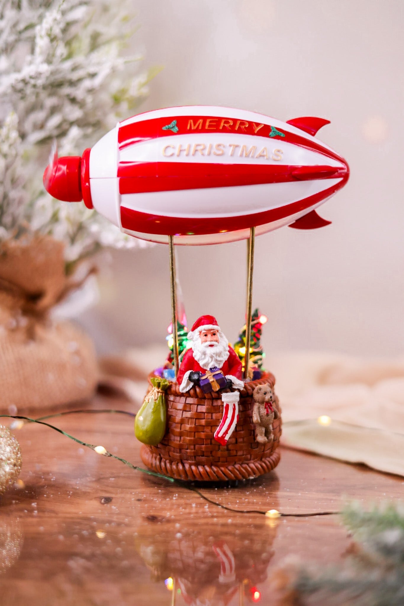 Animated "Merry Christmas" Hot Air Balloon - Whiskey Skies - GERSON COMPANIES