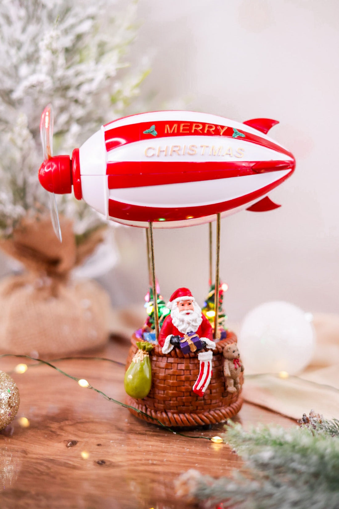 Animated "Merry Christmas" Hot Air Balloon - Whiskey Skies - GERSON COMPANIES