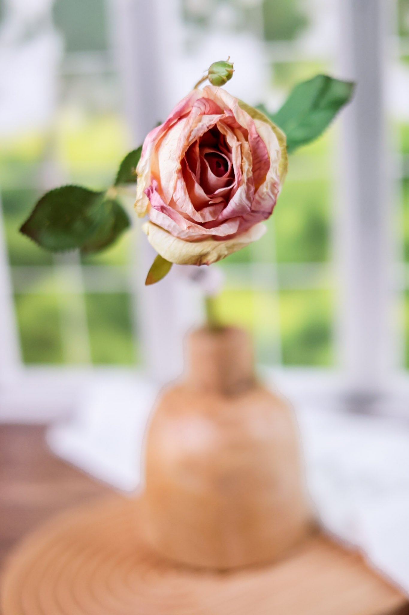 Antique Blush Rose Stem - Whiskey Skies - RAZ IMPORTS