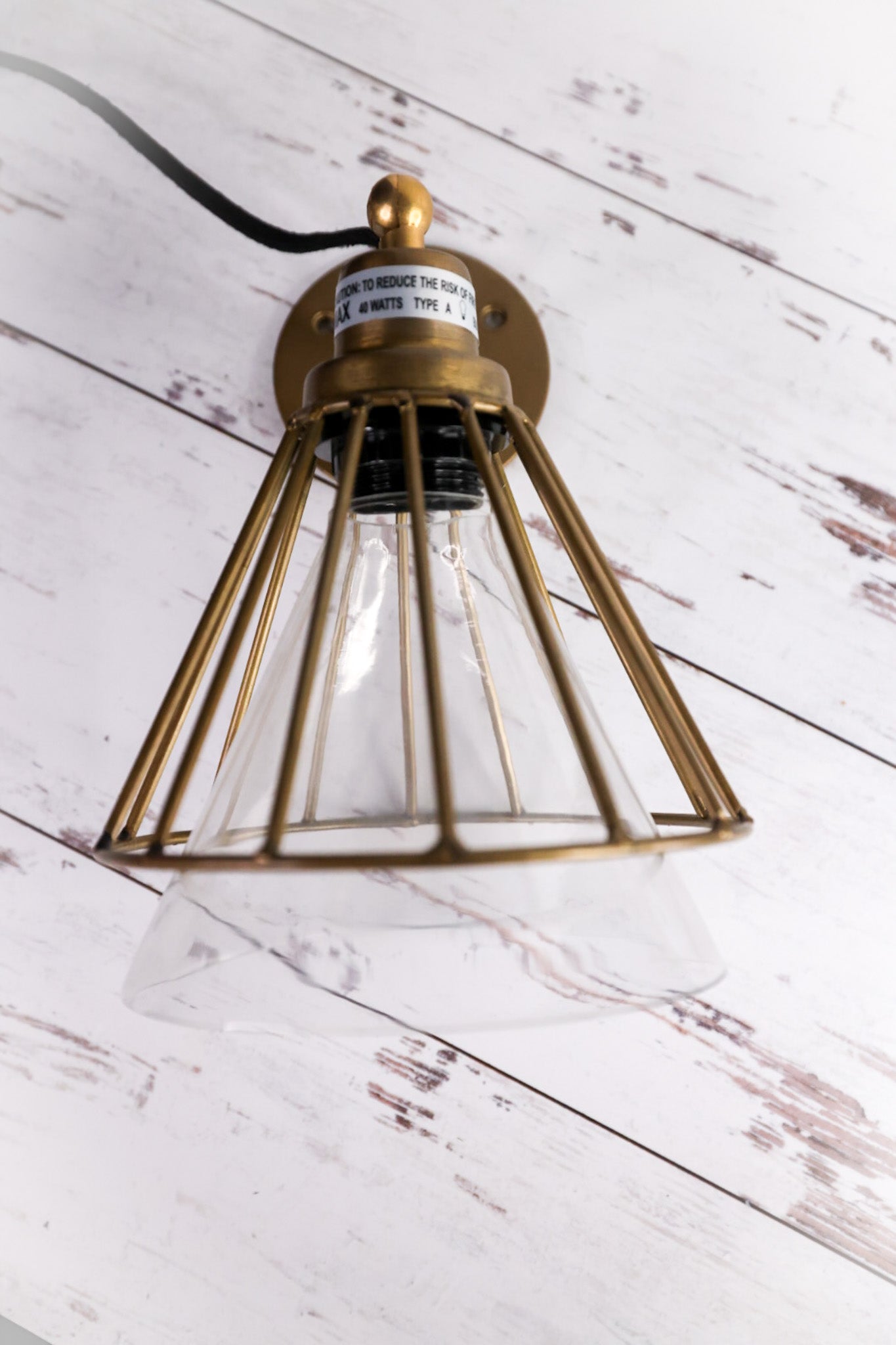 Antique Brass Wall Lamp - Whiskey Skies - KALALOU