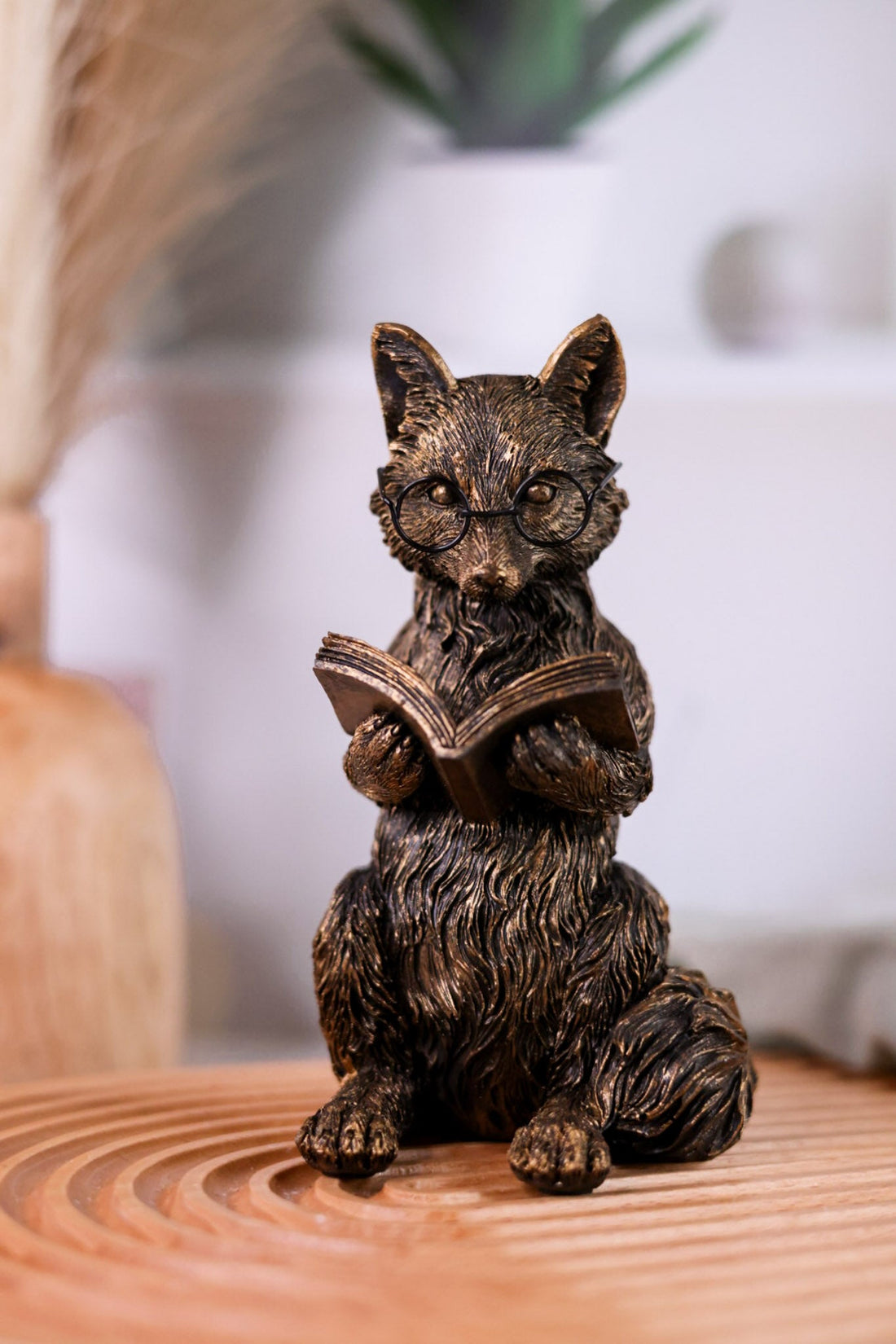 Antique Gold Resin Reading Forest Friends Figurines (3 Styles) - Whiskey Skies - RAZ IMPORTS