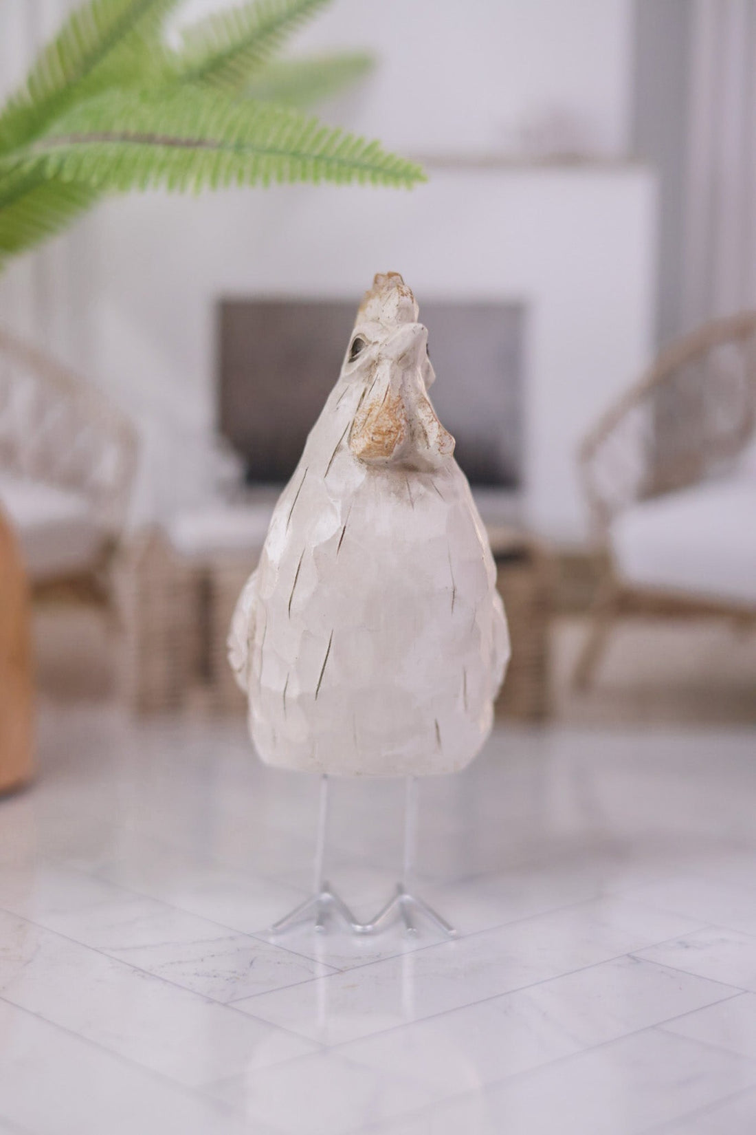 Antique White Resin Rooster - Whiskey Skies - WT COLLECTION