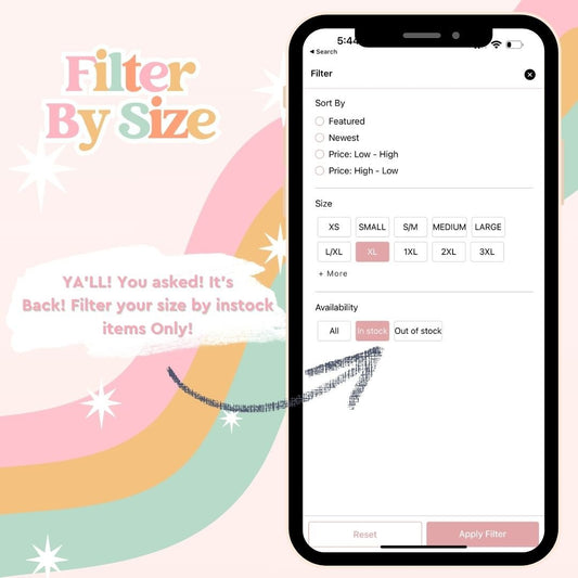 App Tips: Filter By Size - Whiskey Skies - WHISKEY SKIES