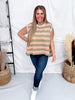 Apricot & Olive Striped Sleeveless Top - Whiskey Skies - DAVI & DANI