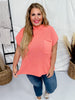 Apricot Short Sleeve Mock Neck Sweater Top - Whiskey Skies - ANDREE BY UNIT