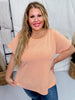 Apricot Short Sleeve Waffle Tunic Top - Whiskey Skies - ANDREE BY UNIT