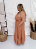 Apricot Strapless Tiered Maxi Dress - Whiskey Skies - DAVI & DANI