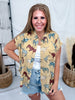 Artsy Longhorn Short Sleeve Button Down Shirt - Whiskey Skies - COTTON AND RYE OUTFITTERS
