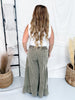 Ash Olive Corduroy High Rise Palazzo Pants - Whiskey Skies - EASEL