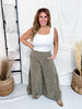 Ash Olive Corduroy High Rise Palazzo Pants - Whiskey Skies - EASEL