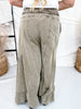 Ash Olive Corduroy High Rise Palazzo Pants - Whiskey Skies - EASEL