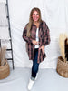 Ash Plaid Button Down Flannel Shirt Dress - Whiskey Skies - EASEL