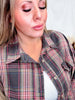 Ash Plaid Button Down Flannel Shirt Dress - Whiskey Skies - EASEL