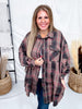 Ash Plaid Button Down Flannel Shirt Dress - Whiskey Skies - EASEL