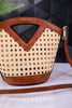 Ashlyn Rattan Bucket Bag - Whiskey Skies - JEN&CO.