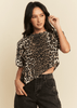 Asymmetrical Short Sleeve Leopard Print Midi Top - Whiskey Skies - DAVI & DANI