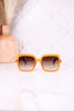 Athena Square Frame Sunglasses In Honeycomb - Whiskey Skies - TOMS
