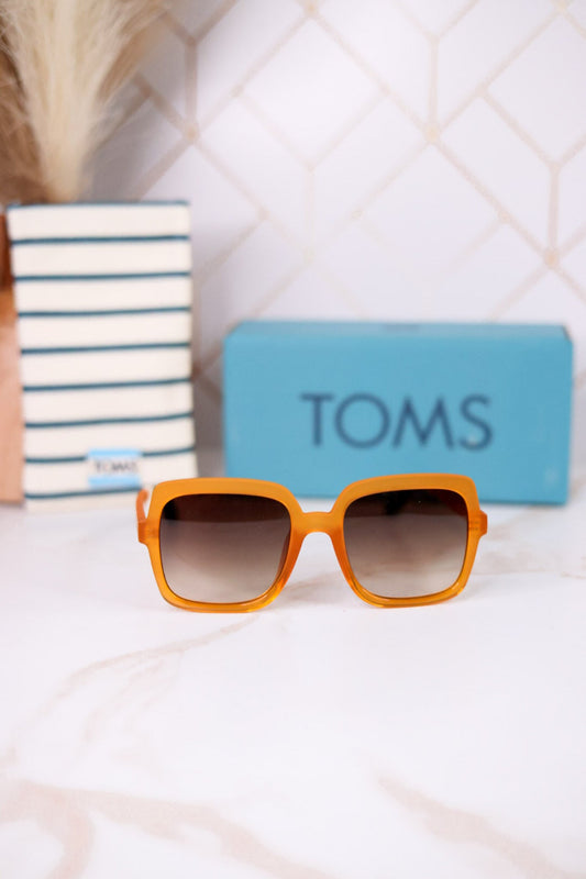 Athena Square Frame Sunglasses In Honeycomb - Whiskey Skies - TOMS