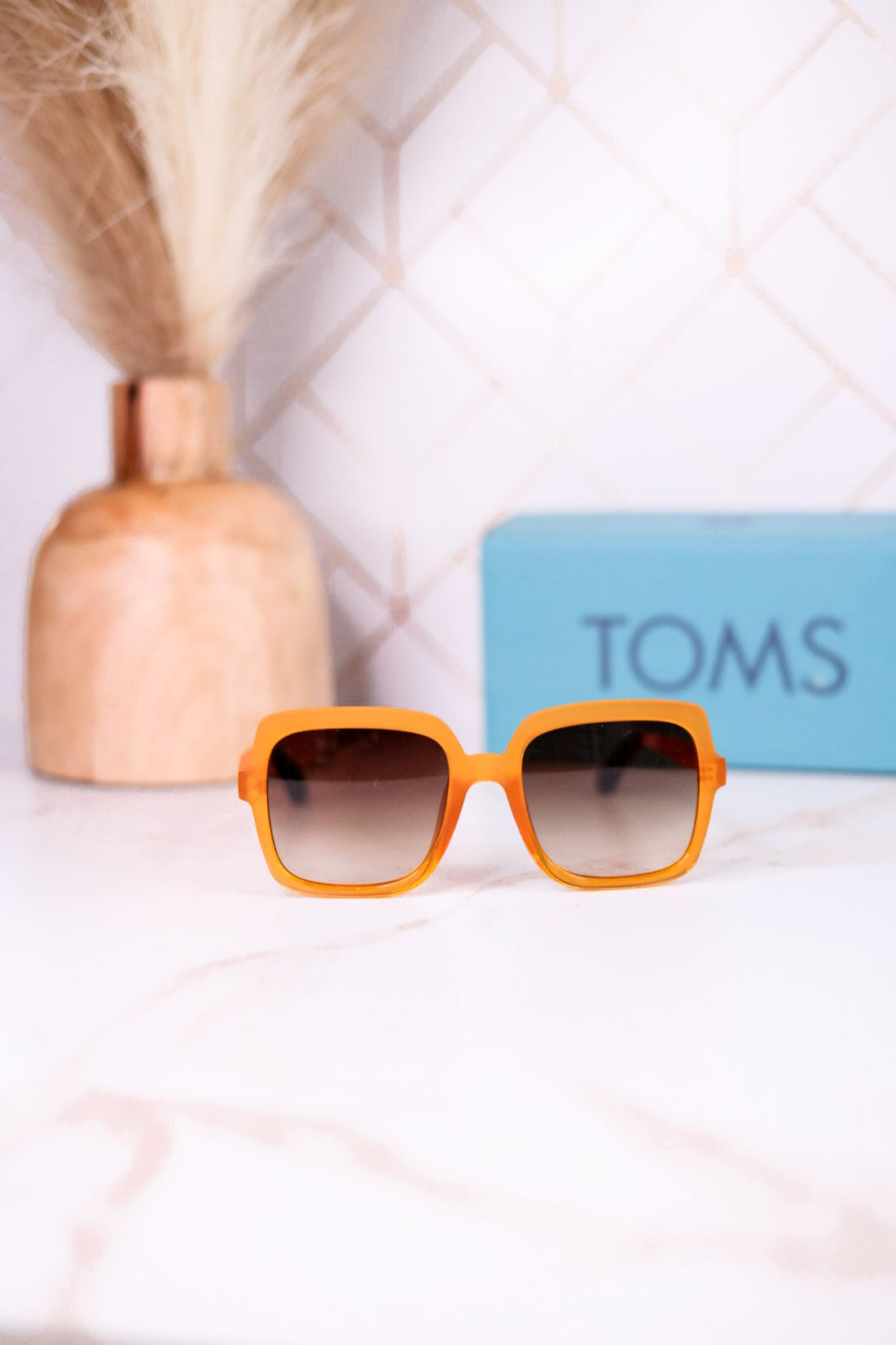 Athena Square Frame Sunglasses In Honeycomb - Whiskey Skies - TOMS
