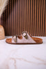 "Atta Girl" Cream Crackle Sandals With Engraved Buckles - Whiskey Skies - CORKYS FOOTWEAR