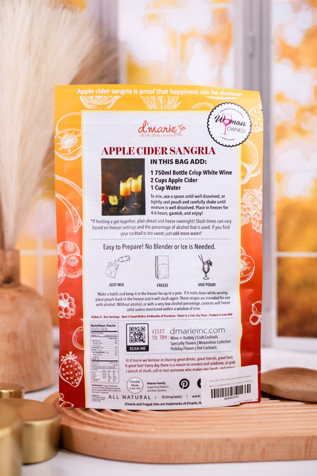 Autumn Craft Cocktail Slush Mixes (2 Flavors) - Whiskey Skies - D'MARIE, INC