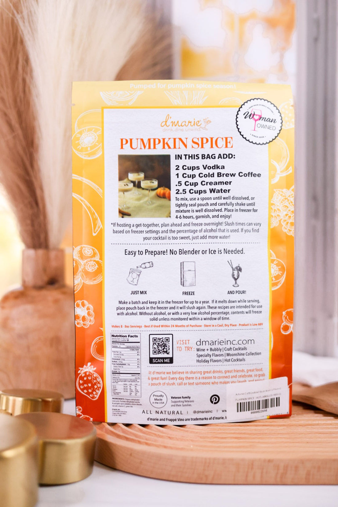 Autumn Craft Cocktail Slush Mixes (2 Flavors) - Whiskey Skies - D'MARIE, INC