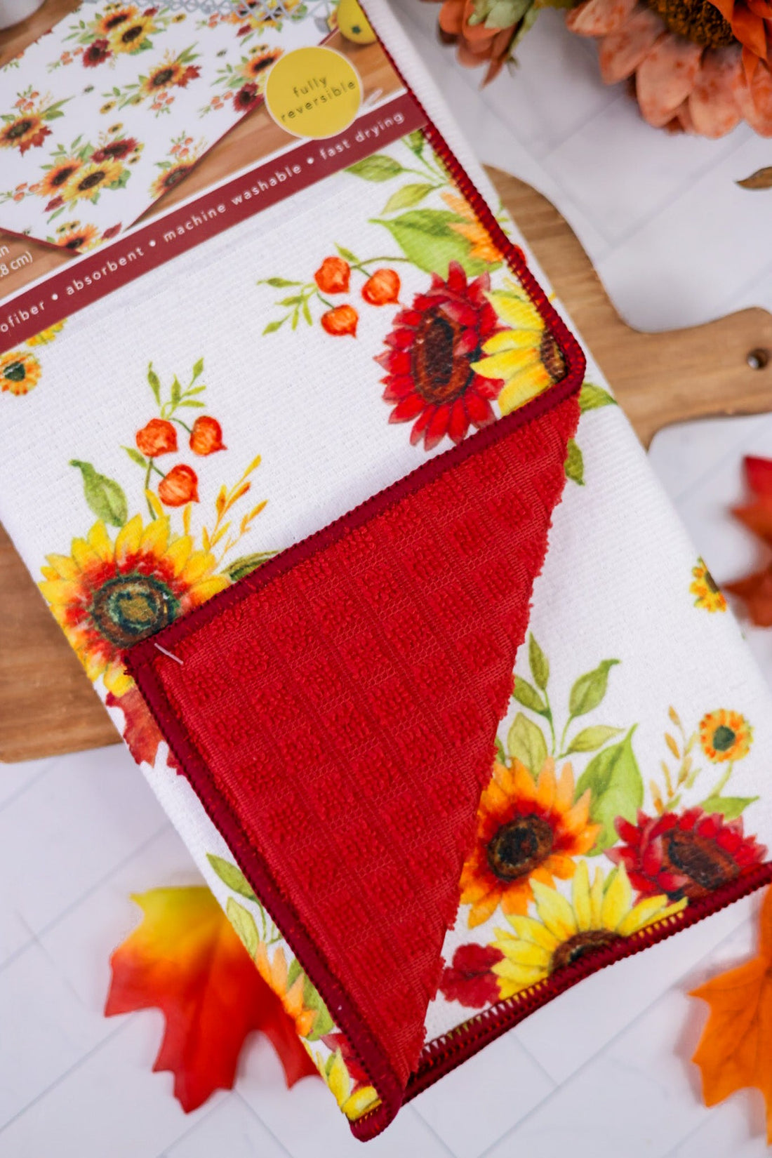Autumn Harvest Sunflower Countertop Drying Mat - Whiskey Skies - KAY DEE DESIGNS