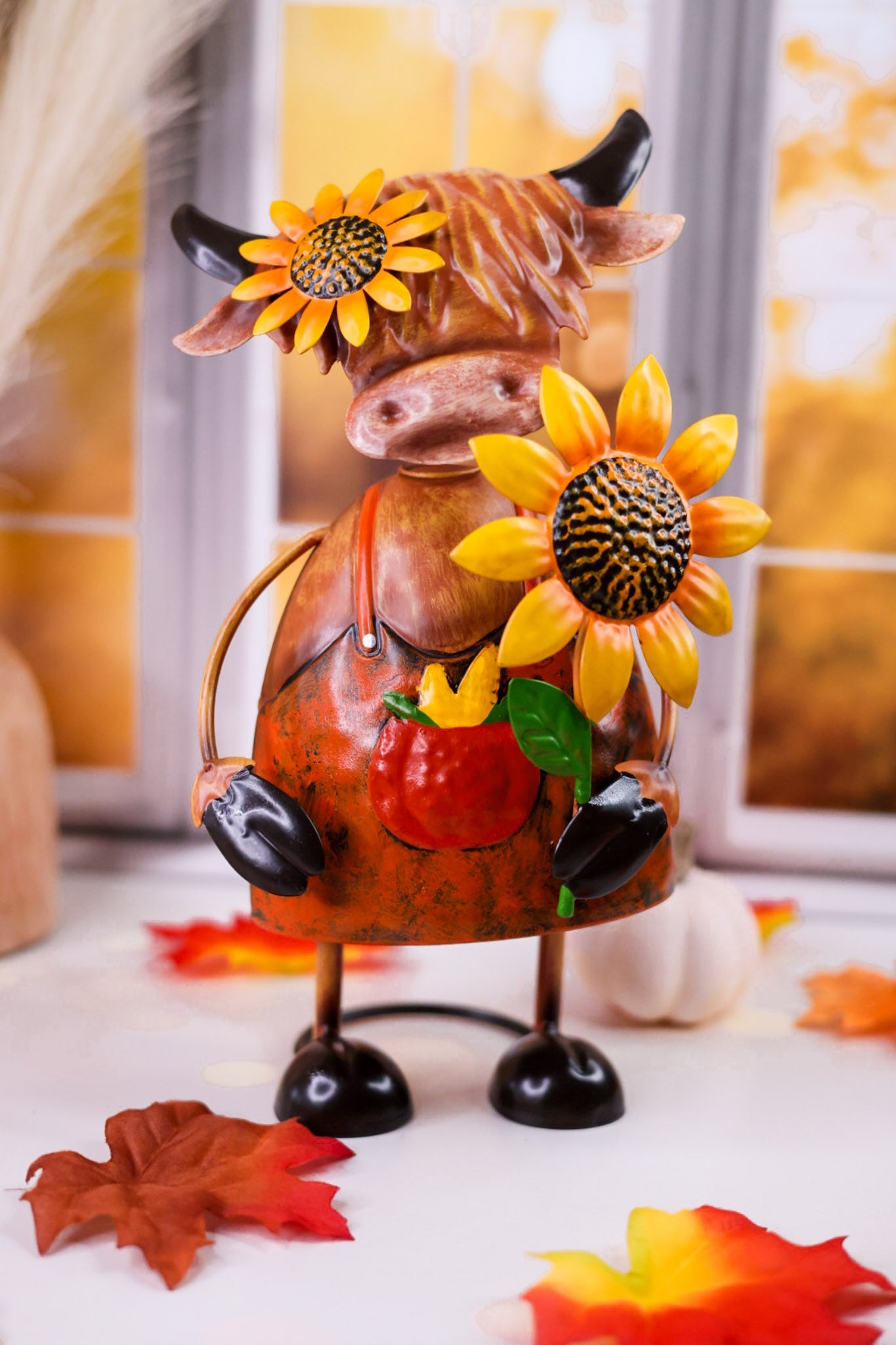 Autumn Highland Cow Metal Bobblehead (2 Styles) - Whiskey Skies - SPECIAL T IMPORTS INC