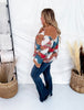 Aztec Pattern Color Block Button Down Shacket - Whiskey Skies - SWEET GENERIS