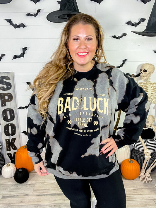 Bad Luck B&B Bomba Sweatshirt - Whiskey Skies - SOUTHERN BLISS COMPANY