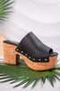 Bada Bing Black Distressed Clogs - Whiskey Skies - CORKYS FOOTWEAR