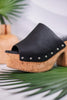 Bada Bing Black Distressed Clogs - Whiskey Skies - CORKYS FOOTWEAR