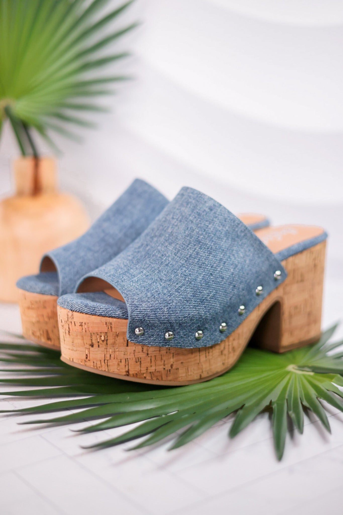 Bada Bing Blue Denim Clogs - Whiskey Skies - CORKYS FOOTWEAR