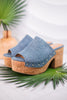 Bada Bing Blue Denim Clogs - Whiskey Skies - CORKYS FOOTWEAR