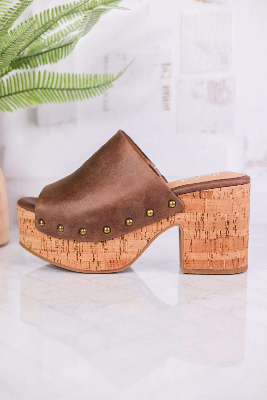 Bada Bing Brown Distressed Clogs - Whiskey Skies - CORKYS FOOTWEAR