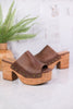 Bada Bing Brown Distressed Clogs - Whiskey Skies - CORKYS FOOTWEAR