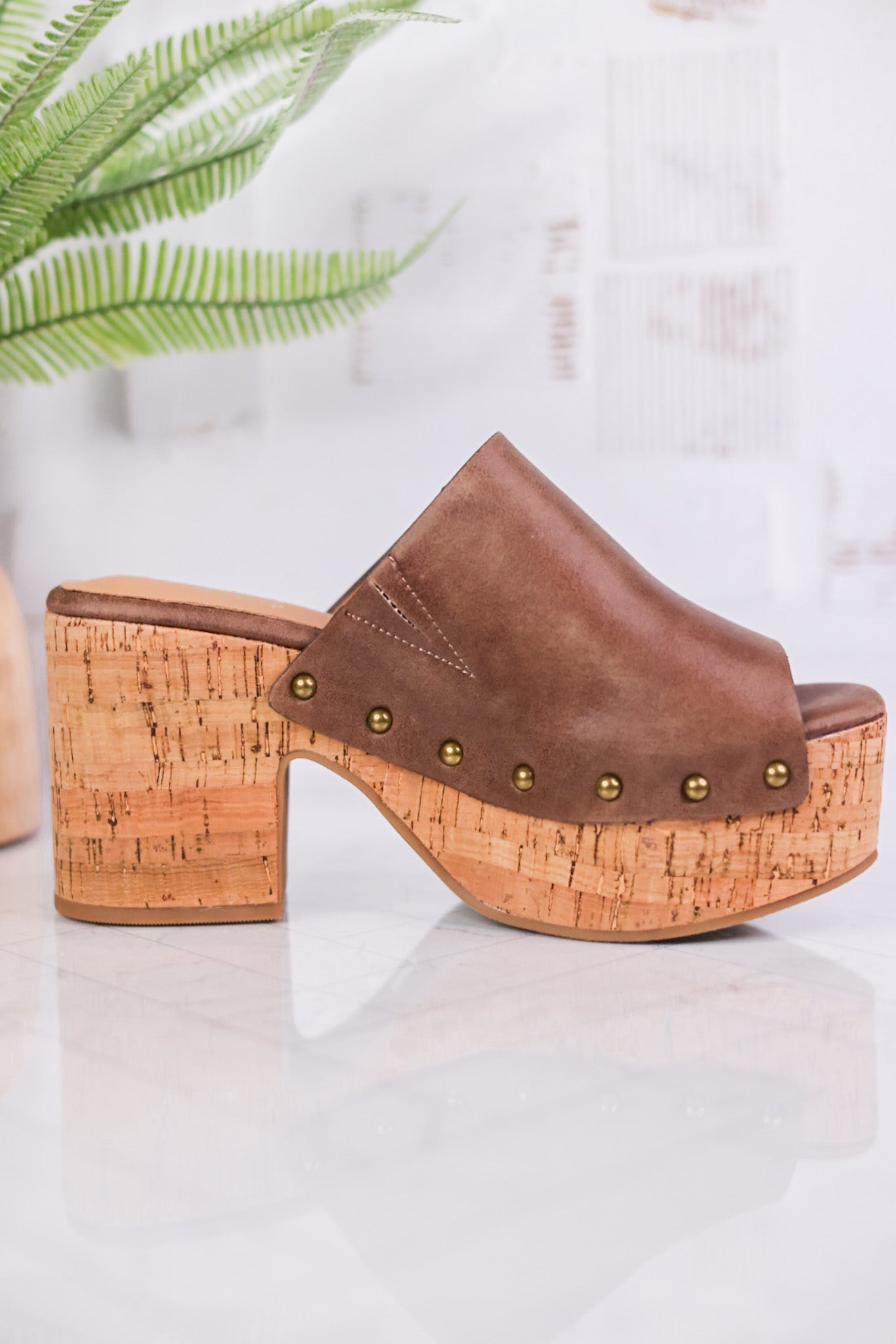 Bada Bing Brown Distressed Clogs - Whiskey Skies - CORKYS FOOTWEAR