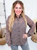Badlands Sheer Long Sleeve Button Down Top - Whiskey Skies - 2 FLY CO.