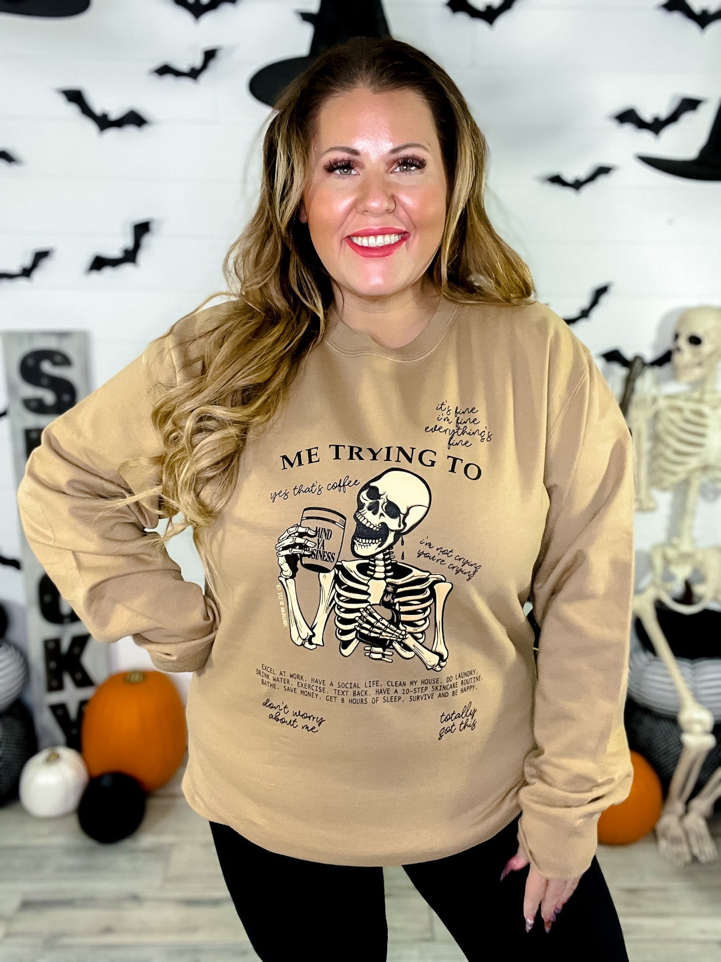 Balance It All Graphic Sweatshirt - Whiskey Skies - SOUTHERN BLISS COMPANY