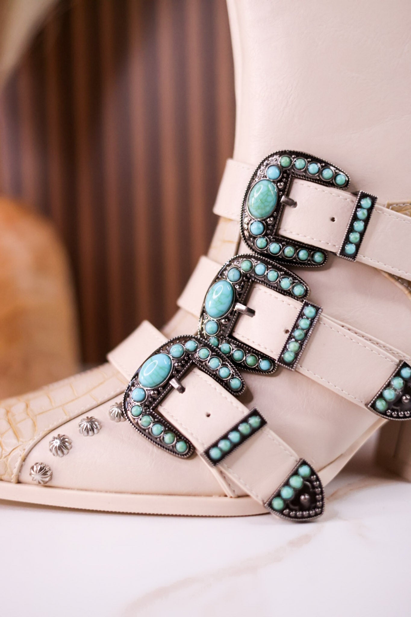 Balmoral Faux Leather & Snakeskin Boots - Whiskey Skies - AZALEA WANG