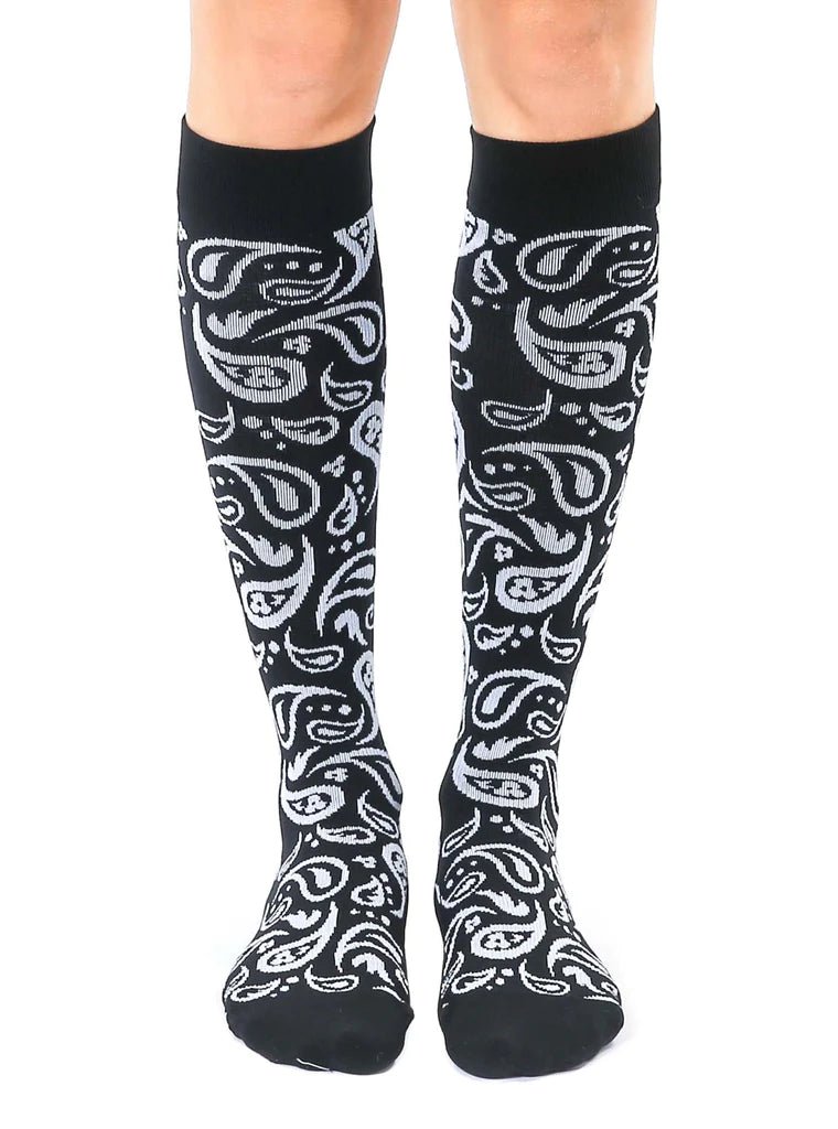 Bandana Print Compression Socks - Whiskey Skies - LIVING ROYAL