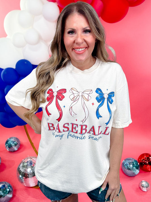 Baseball Is My Favorite Season Graphic Tee - Whiskey Skies - GLAIME
