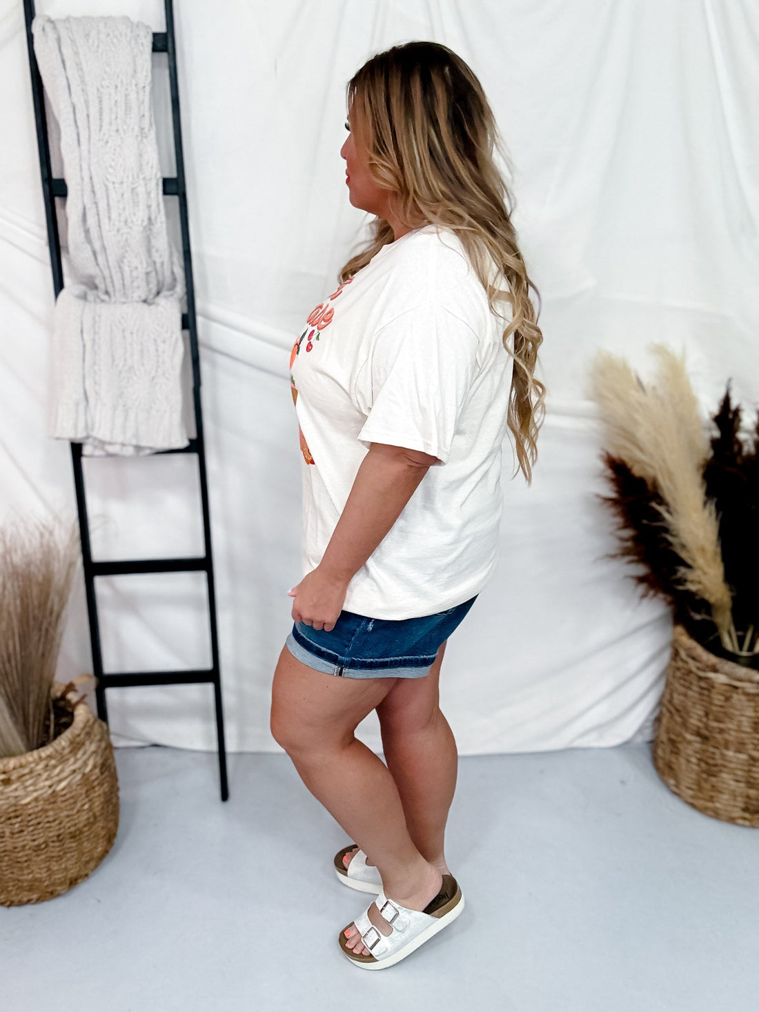 Basket Case Fruity Sequin Graphic T-Shirt - Whiskey Skies - SUGAR STITCH