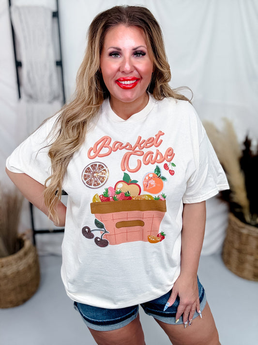 Basket Case Fruity Sequin Graphic T-Shirt - Whiskey Skies - SUGAR STITCH