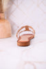Beach What Sandals With Embellished Straps In Cognac - Whiskey Skies - CORKYS FOOTWEAR