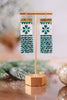 Beaded Green and White Holiday Earrings - Whiskey Skies - INK+ALLOY