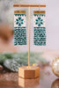 Beaded Green and White Holiday Earrings - Whiskey Skies - INK+ALLOY